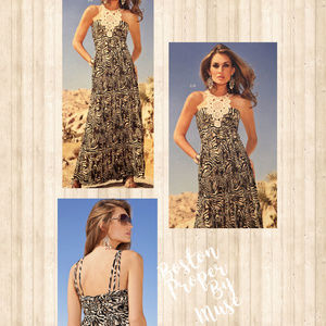 NEW Boston Proper Muse Crochet Maxi Animal Dress